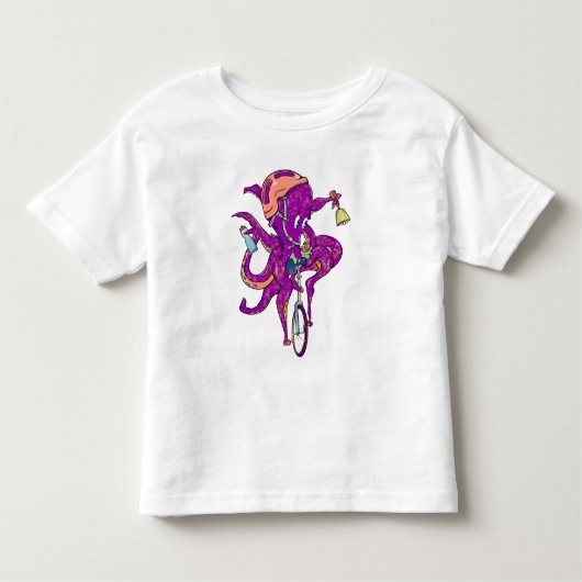 Oktopus auf Einrad Kleinkind T-shirt (Vorderseite)