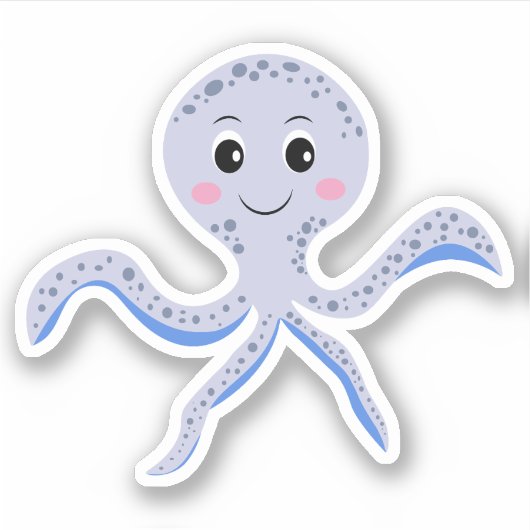 Oktopus Aufkleber (Vorderseite)