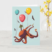 Oktopus-Ballon-Abenteuer Karte (Gelbe Blume)