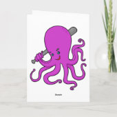 Oktopus Baseball Baseballschläger Karte (Rückseite)