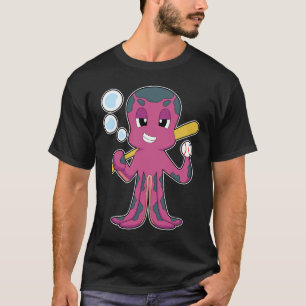 Oktopus Baseball Baseballschläger Sport T-Shirt