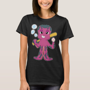 Oktopus Baseball Baseballschläger Sport T-Shirt