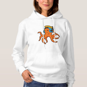 Oktopus bei Musik mit Kopfhörer Hoodie