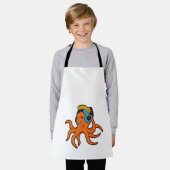 Oktopus bei Musik mit Kopfhörer Schürze (Getragen)