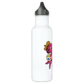 Oktopus beim Anmalen mit Pinsel und Farbe Edelstahlflasche (Links)