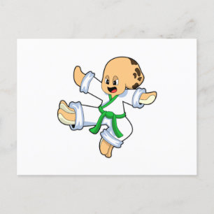 Oktopus beim Kampfsport Karate Postkarte