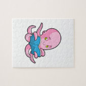 Oktopus beim Lesen eines Buches Puzzle (Horizontal)