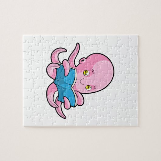 Oktopus beim Lesen eines Buches Puzzle (Horizontal)
