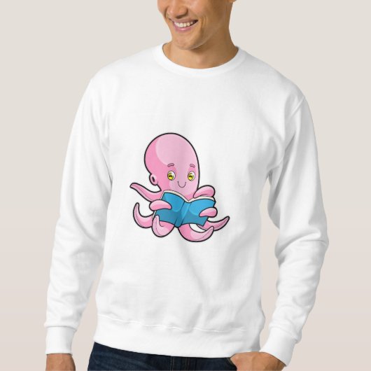 Oktopus beim Lesen eines Buches Sweatshirt (Vorderseite)