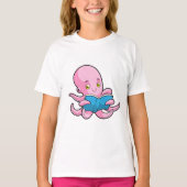 Oktopus beim Lesen eines Buches T-Shirt (Vorderseite)
