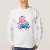 Oktopus beim Lesen eines Buches T-Shirt (Vorderseite)
