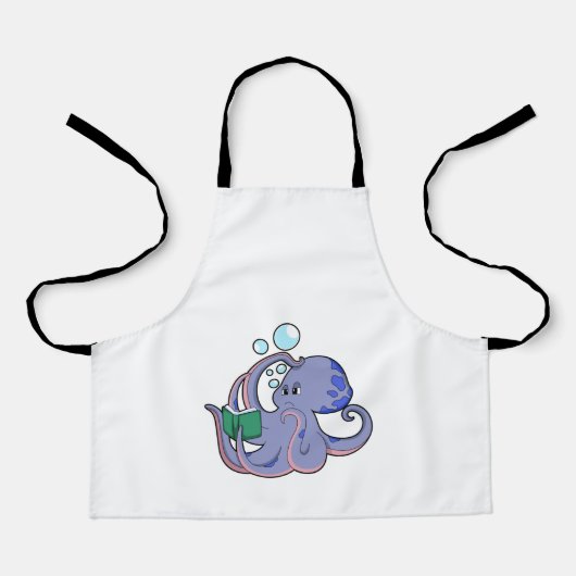 Oktopus beim Lesen mit Buch Schürze (Vorderseite)