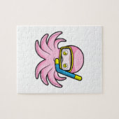 Oktopus beim Tauchen mit Schnorchel & Schwimmbrill Puzzle (Horizontal)