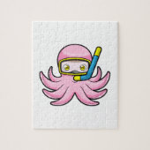 Oktopus beim Tauchen mit Schnorchel & Schwimmbrill Puzzle (Vertikal)