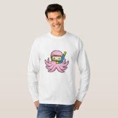 Oktopus beim Tauchen mit Schnorchel & Schwimmbrill T-Shirt (Vorne ganz)