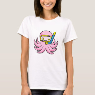 Oktopus beim Tauchen mit Schnorchel & Schwimmbrill T-Shirt