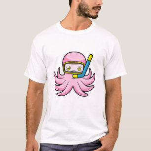 Oktopus beim Tauchen mit Schnorchel & Schwimmbrill T-Shirt