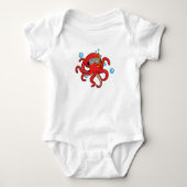 Oktopus beim Tauchen mit Schwimmbrille Baby Strampler (Vorderseite)
