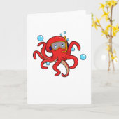 Oktopus beim Tauchen mit Schwimmbrille Karte (Gelbe Blume)