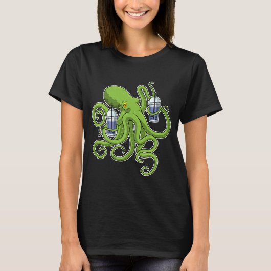 Oktopus-Bubble-Tee T-Shirt (Vorderseite)
