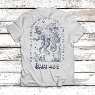 Oktopus Christliches Design Tiefe Gewässer Jesaja T-Shirt