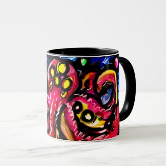 Oktopus-coole Kunst Tasse (VorderseiteRechts)
