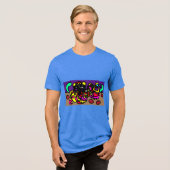 Oktopus cooler Stil Tri-Blend Shirt (Vorderseite voll)