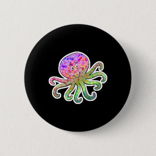 Oktopus der niedlichen gefärbte Krawatte Button