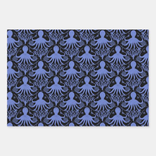 Oktopus (dunkle und helle Hintergründe) Geschenkpapier Set (Vorderseite)