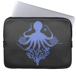 Oktopus (dunkler Hintergrund) Laptopschutzhülle