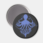 Oktopus (dunkler Hintergrund) Magnet (Vorderseite/Rückseite)