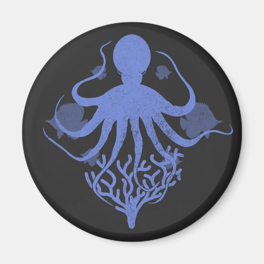 Oktopus (dunkler Hintergrund) Magnet (Vorne)