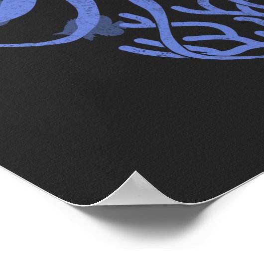 Oktopus (dunkler Hintergrund) Poster (Ecke)