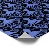 Oktopus (dunkler Hintergrund) Poster (Ecke)