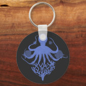 Oktopus (dunkler Hintergrund) Schlüsselanhänger (Vorderseite)