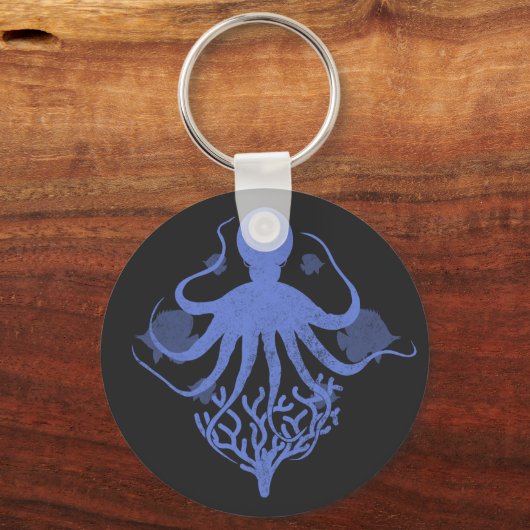 Oktopus (dunkler Hintergrund) Schlüsselanhänger (Vorderseite)