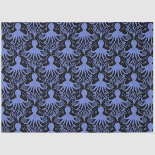 Oktopus (dunkler Hintergrund) Seidenpapier (Vorderseite)