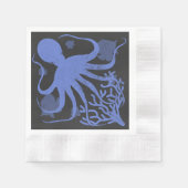 Oktopus (dunkler Hintergrund) Serviette (Vorderseite)