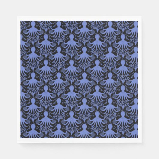 Oktopus (dunkler Hintergrund) Serviette (Vorderseite)