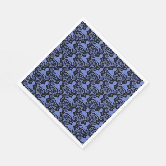 Oktopus (dunkler Hintergrund) Serviette (Ecke)