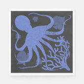 Oktopus (dunkler Hintergrund) Serviette (Vorderseite)