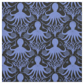 Oktopus (dunkler Hintergrund) Stoff (Muster)