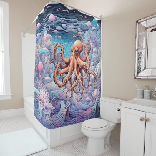 Oktopus Duschvorhang (Beispiel)
