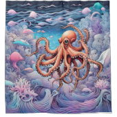Oktopus Duschvorhang (Vorderseite)