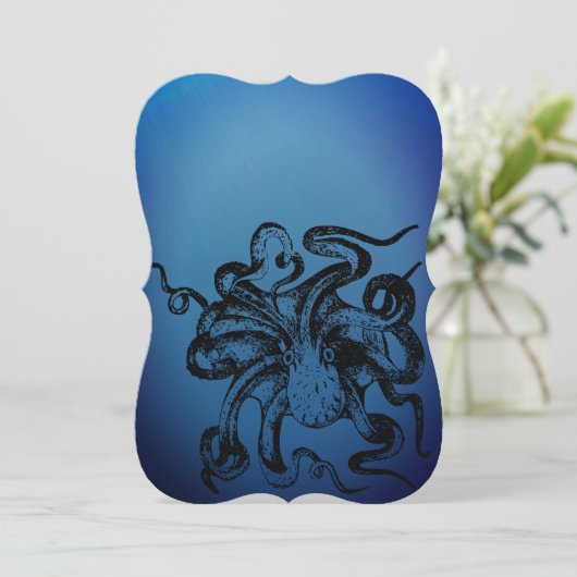 Oktopus  einladung (Stehend Vorderseite)