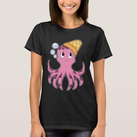 Oktopus-Eiscreme T-Shirt (Vorderseite)