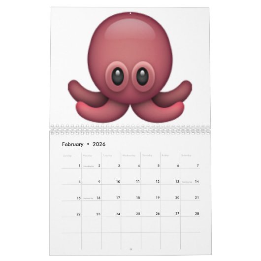 Oktopus - Emoji Kalender (Feb 2026)