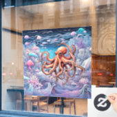 Oktopus Fensteraufkleber (Café-Fenster)