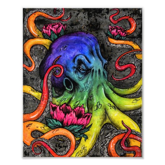 Oktopus Fotodruck (Vorne)