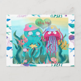Oktopus für Valentine Postkarte